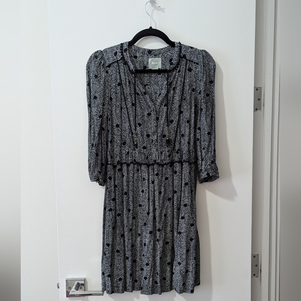 Maeve Black and White Patterned Dress